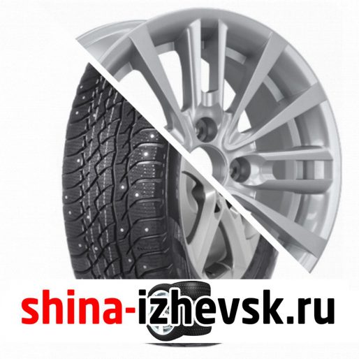 Колесо в сборе Viatti Bosco Nordico (V-523) 205/70 R15 T 96 + КиК Модена-оригинал 6xR15 4×100 ET48 DIA54.1 Насыщенный темно-серебристый цвет в Ижевске